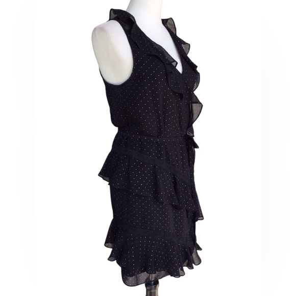 Guess Ruffle Polka Dot Wrap Dress Size Medium - Picture 4 of 6